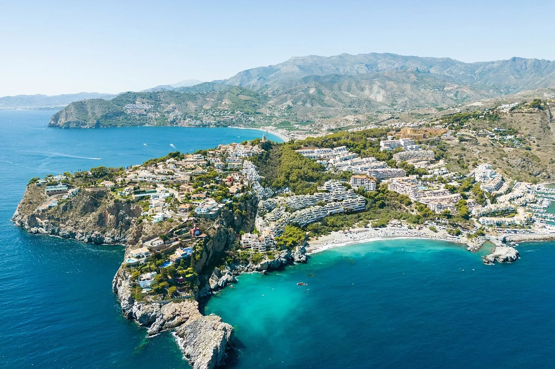 Almuñécar, its beaches and town centre by the sea