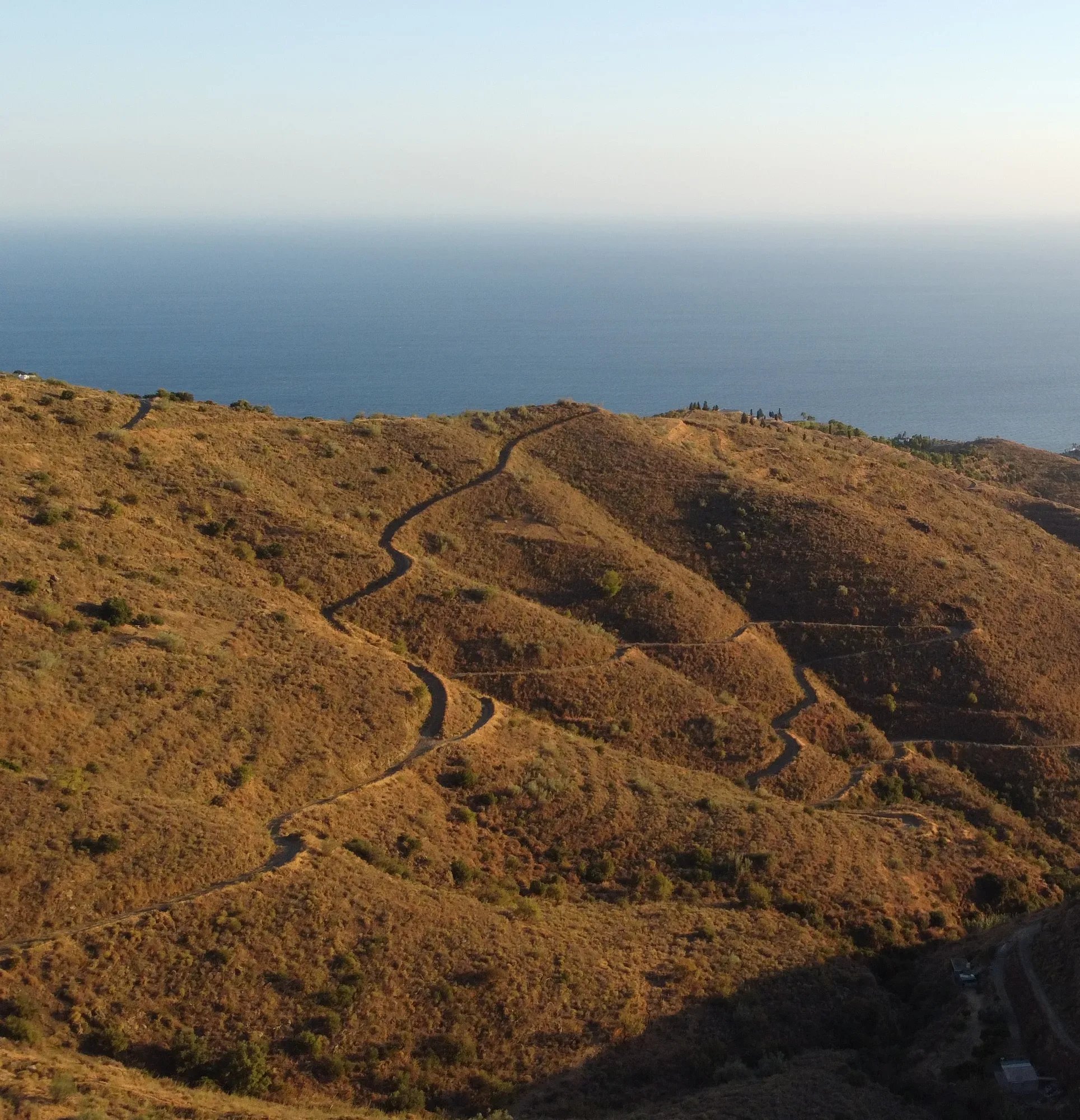 The finca seen from above, among the terraces