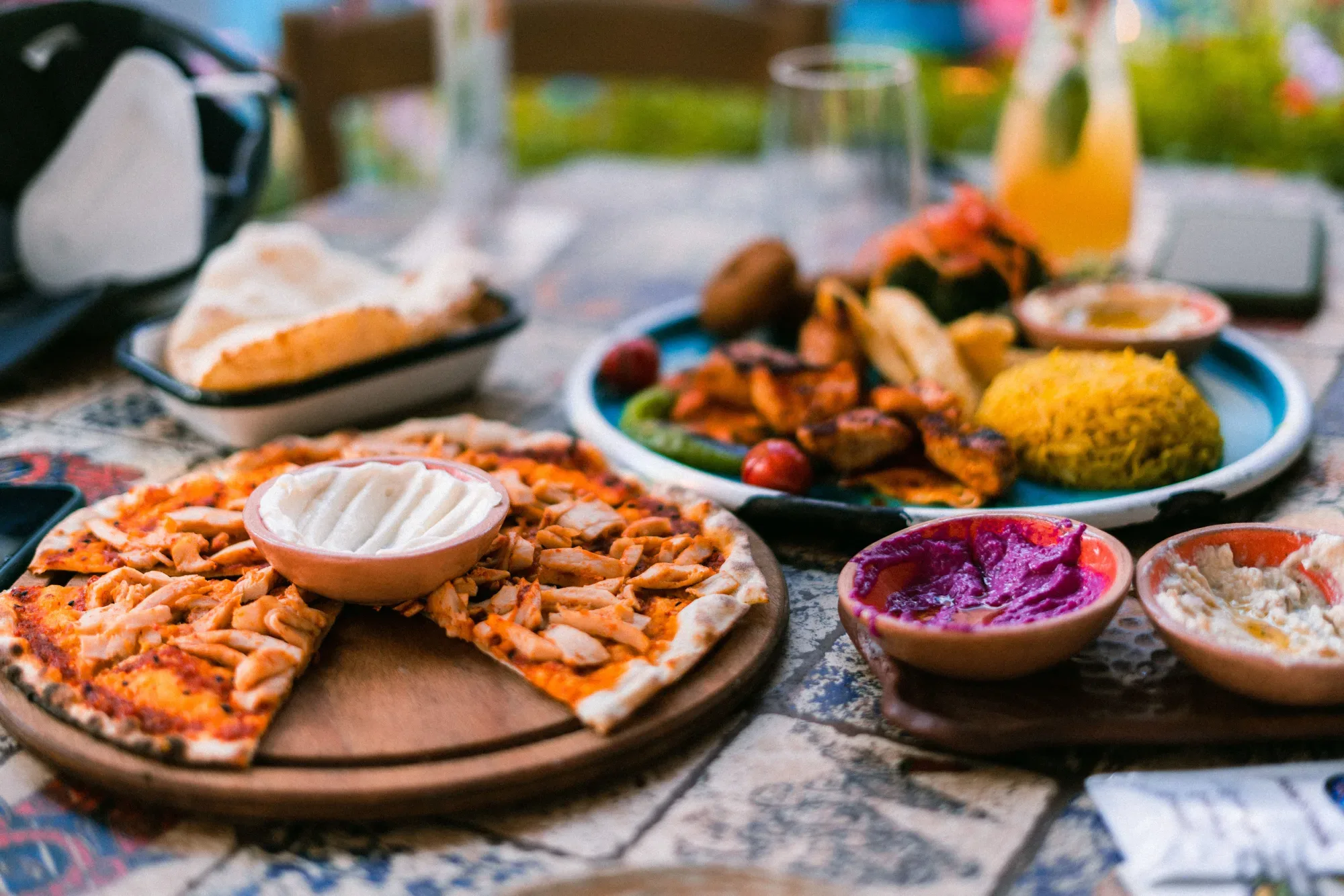 A table laid for a shared meal