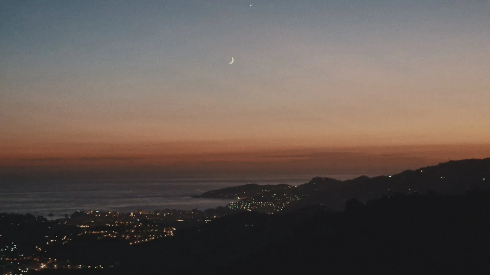 Dusk over the Mediterranean seen from the finca